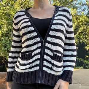 Relaxed fitting zippered sweater